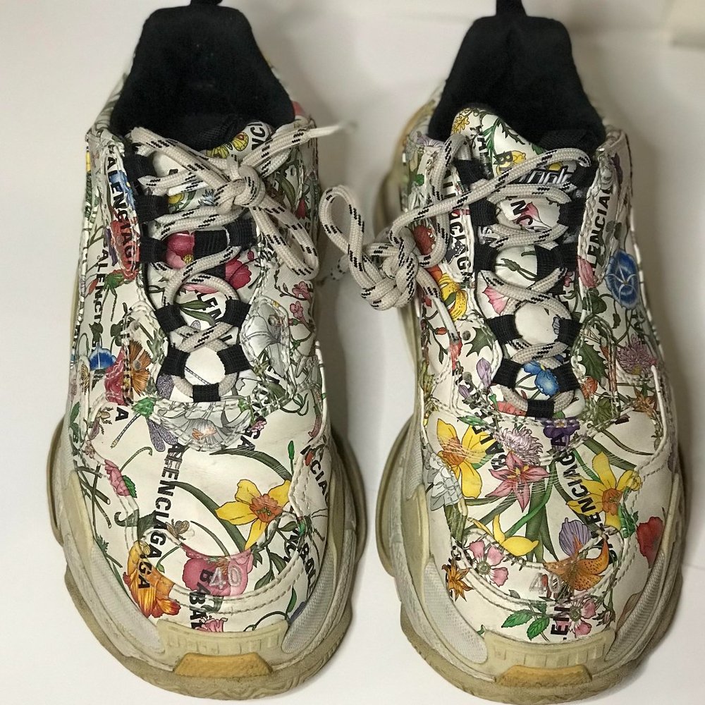 Autenticas Gucci X Balenciaga Triple S "Floral" (USED)